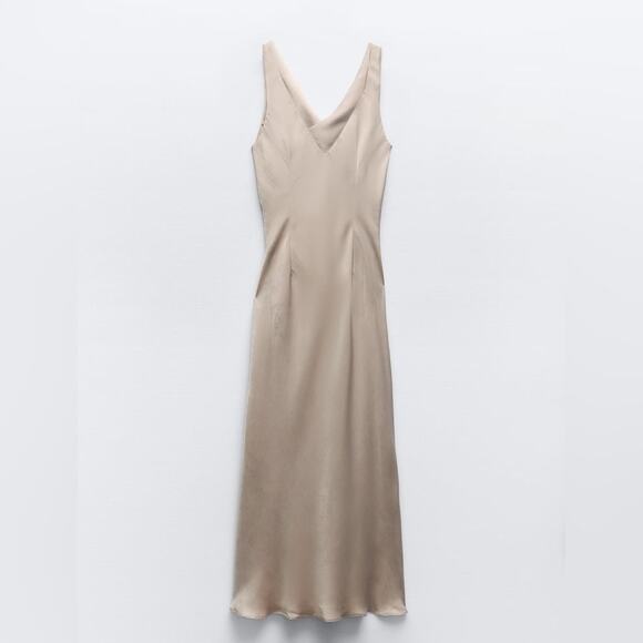 ZARA DRAPED LINGERIE-STYLE DRESS - Picture 3 of 5